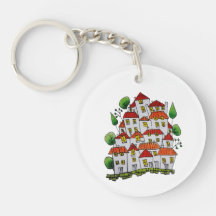 丸キーチェーン(ドードル – 手書き)