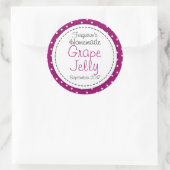 丸グレープゼリー/ジャム紫色の瓶の食品ラベル ラウンドシール (バッグ)