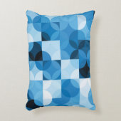 丸シームレス：抽象芸術ブルーヴィンテージ アクセントクッション (正面(垂直))