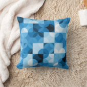 丸シームレス：抽象芸術ブルーヴィンテージ クッション (ブランケット)