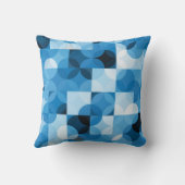 丸シームレス：抽象芸術ブルーヴィンテージ クッション (裏面)