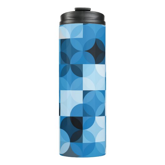 丸シームレス:抽象芸術ブルーヴィンテージ タンブラー (正面)