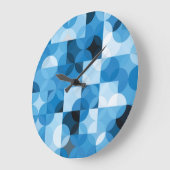 丸シームレス：抽象芸術ブルーヴィンテージ ラージ壁時計 (傾斜)