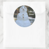 丸シールで雪止め雪だるま ラウンドシール (バッグ)