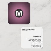 丸スポットモノグラム – グラデーション – ピンクからブラック スクエア名刺 (正面/裏面)