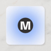 丸スポットモノグラム – グラデーション – ベビーブルーとウェイト スクエア名刺 (正面)