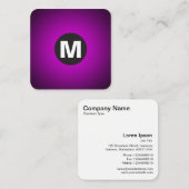丸スポットモノグラム – グラデーション – マゼンタからブラック スクエア名刺 (正面/裏面)