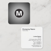 丸スポットモノグラム – グラデーション – 白から黒 スクエア名刺 (正面/裏面)