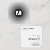 丸スポットモノグラム – グラデーション – 黒から白 スクエア名刺 (正面/裏面)