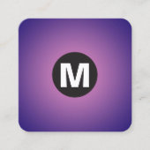 丸スポットモノグラム – グラデーション – Dpネイビーのピンク スクエア名刺 (正面)