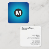 丸スポットモノグラム – グラデーション – Dp Navyのシアン スクエア名刺 (正面/裏面)