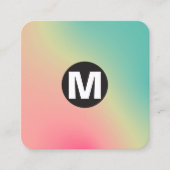 丸スポットモノグラム – ソフトグラデーション正方形ブシン スクエア名刺 (正面)
