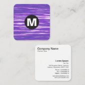 丸スポットモノグラム – 紫色の干渉 スクエア名刺 (正面/裏面)