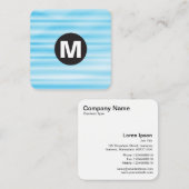 丸スポットモノグラム – 青リップル スクエア名刺 (正面/裏面)