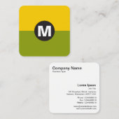 丸スポットモノグラム – 2トーン02 スクエア名刺 (正面/裏面)