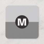 丸スポットモノグラム – 2トーン スクエア名刺 (正面)