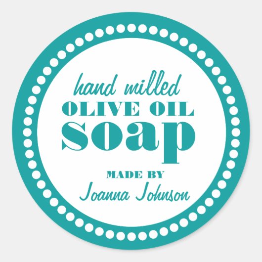 丸ドットフレーム手作り石鹸ラベルテンプレート ラウンドシール (正面)