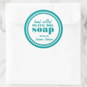 丸ドットフレーム 手作り石鹸ラベル テンプレート ラウンドシール (バッグ)