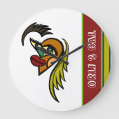 丸パーソナライズされたハート壁時計 ラージ壁時計 (正面)