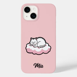 丸パーソナライズされた太の猫カーリングアップ – かわいい Case-Mate iPhone 14ケース