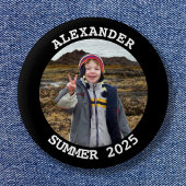 丸パーソナライズされた家族フォトブラック 缶バッジ