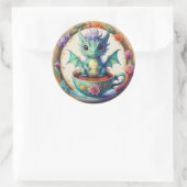 丸ベビードラゴン入りティーカップ ラウンドシール (バッグ)