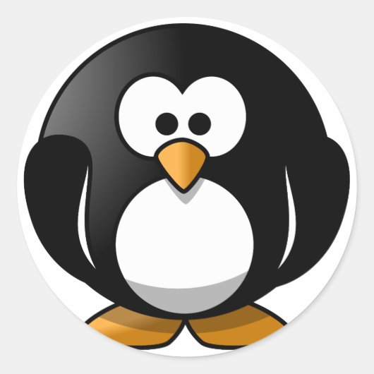 丸ペンギンのステッカー子供へシート ラウンドシール (正面)