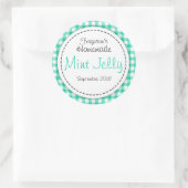 丸ミントゼリー緑のジャム瓶トップ食品ラベル ラウンドシール (バッグ)