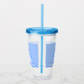 丸メガネをかけたかわいいハッピーネコ アクリルタンブラー (右)