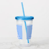 丸メガネをかけたかわいいハッピーネコ アクリルタンブラー (左)