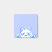 丸メガネをかけたかわいいハッピーネコ ポストイット (正面)