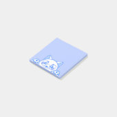 丸メガネをかけたかわいいハッピーネコ ポストイット (アングル)