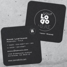 丸モダンいエッジの黒男らしに白いロゴ