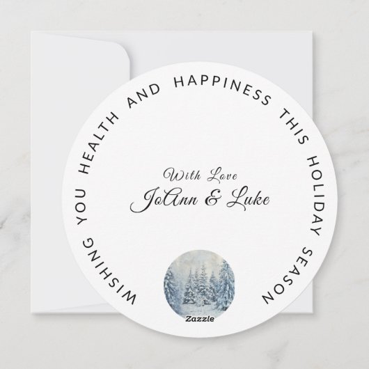 丸モダンい |冬の森(鹿あり) |クリスマス シーズンカード (裏面)