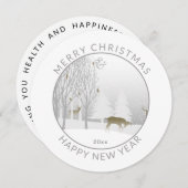 丸モダンい | White Winter Woodland |クリスマス シーズンカード (正面/裏面)