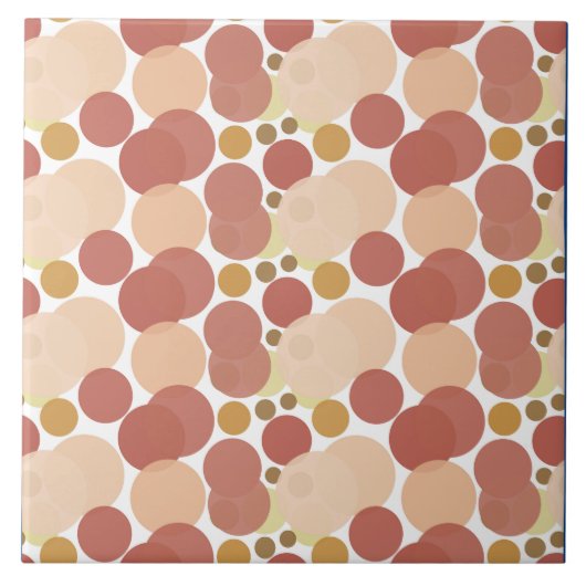 丸モダンミニマルピンク赤バブルデザイン タイル (正面)