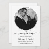 丸モダン枠(白黒) セーブザデート (正面/裏面)