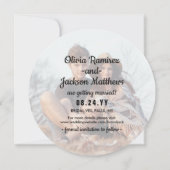 丸ユニーク写モダン真ブラックと金ゴールド結婚ズ セーブザデート (裏面)