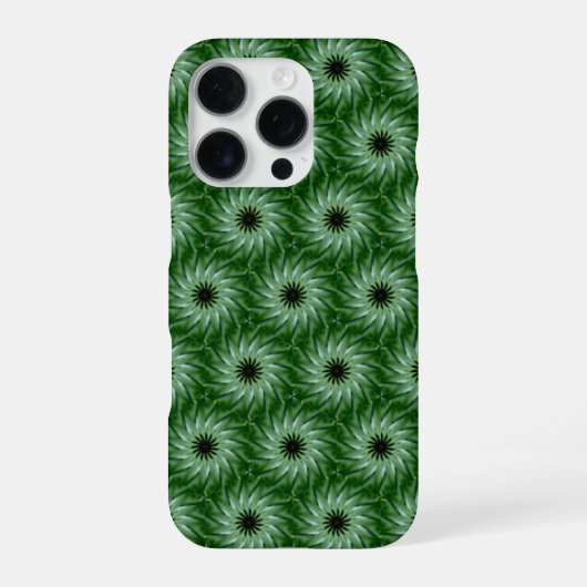丸ユニーク緑の花模様iPhoneケース iPhoneケース (裏面)