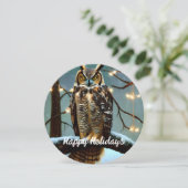 丸ユニーク角素晴らしフクロウホリデーカード シーズンカード (スタンド正面)