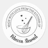 丸ラベルのキッチンから愛で作る ラウンドシール (正面)