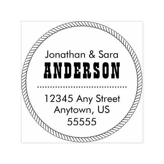 丸ロープフレーム差出人住所 セルフインキングスタンプ (デザイン)