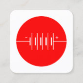 丸付きバッテリの記号 – 赤と白 スクエア名刺 (正面)