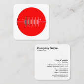 丸付きバッテリの記号 – 赤と白 スクエア名刺 (正面/裏面)