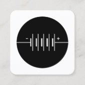 丸付きバッテリシンボル – 白黒 スクエア名刺 (正面)