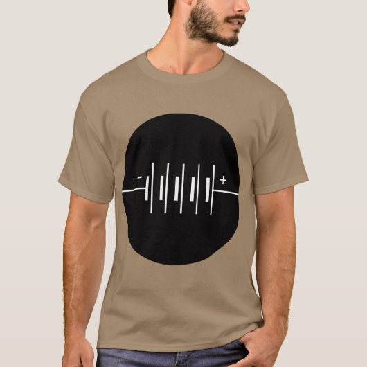 丸付きバッテリ記号 Tシャツ (正面)