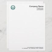 丸付き矢印 – 海緑 レターヘッド (正面/裏面)