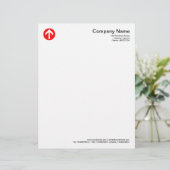 丸付き矢印 – 赤 レターヘッド (スタンド正面)