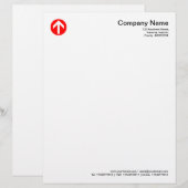 丸付き矢印 – 赤 レターヘッド (正面/裏面)