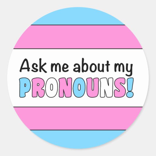 丸代名詞ステッカー(トランスプライド) ラウンドシール (正面)